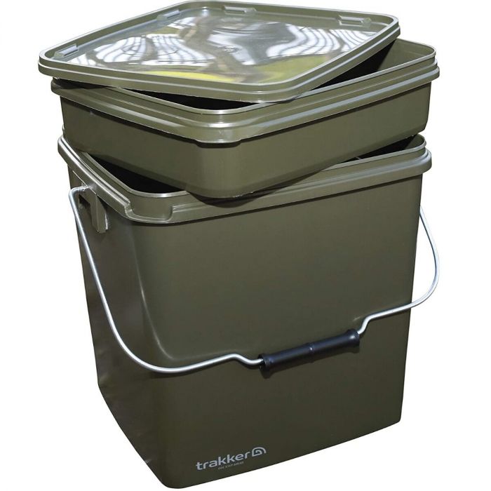 Trakker - 13 Ltr Olive Square Container with tray