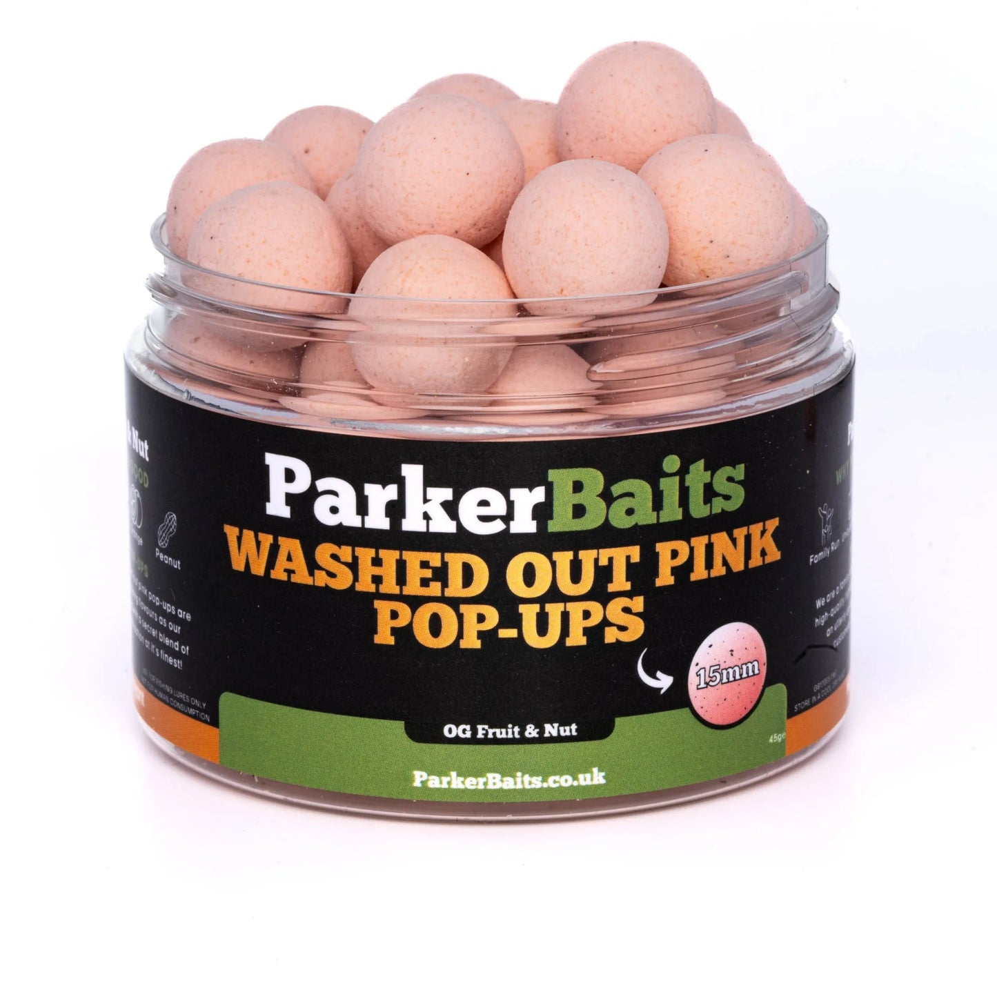 Parker Baits - Washed Out Pink Pop-Ups | OG Fruit & Nut