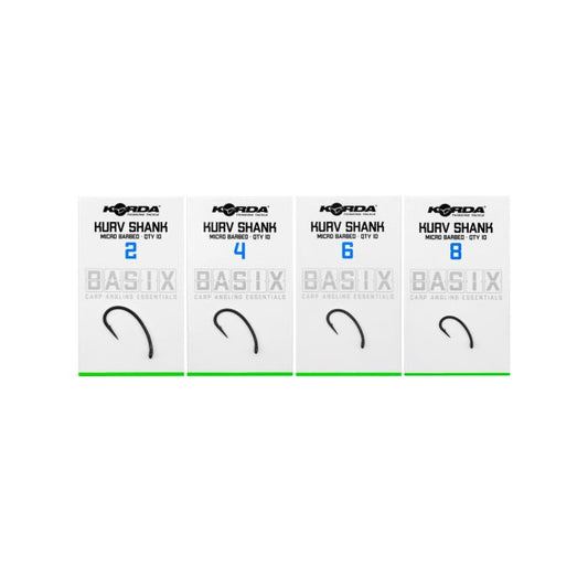 Korda - Basix Kurv Shank Hooks | Barbless