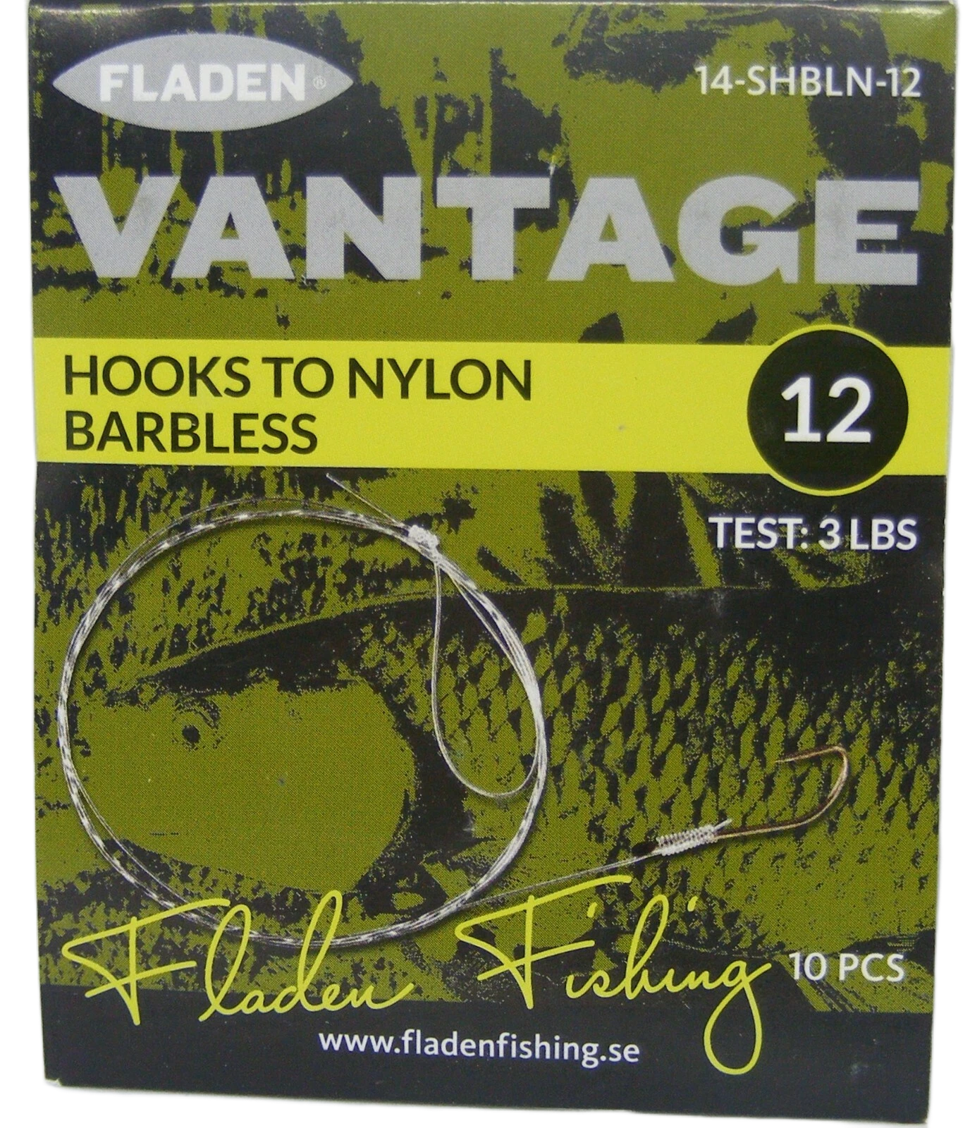Fladen - 10pk Vantage Match/Coarse Hooks  Barbless to Mono
