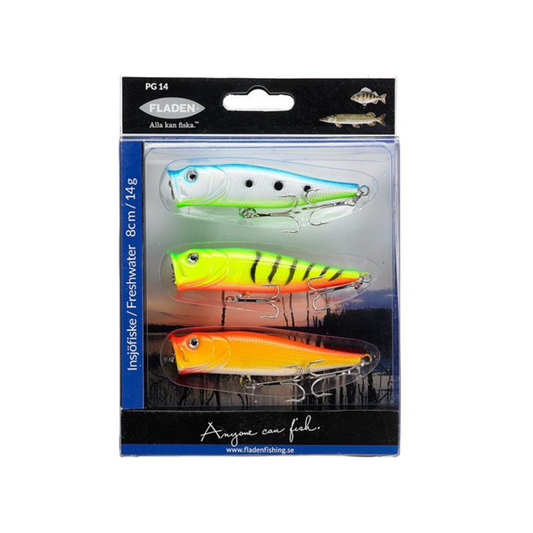 Fladen - Set 3 Lake 9cm 14g Floating Poppers