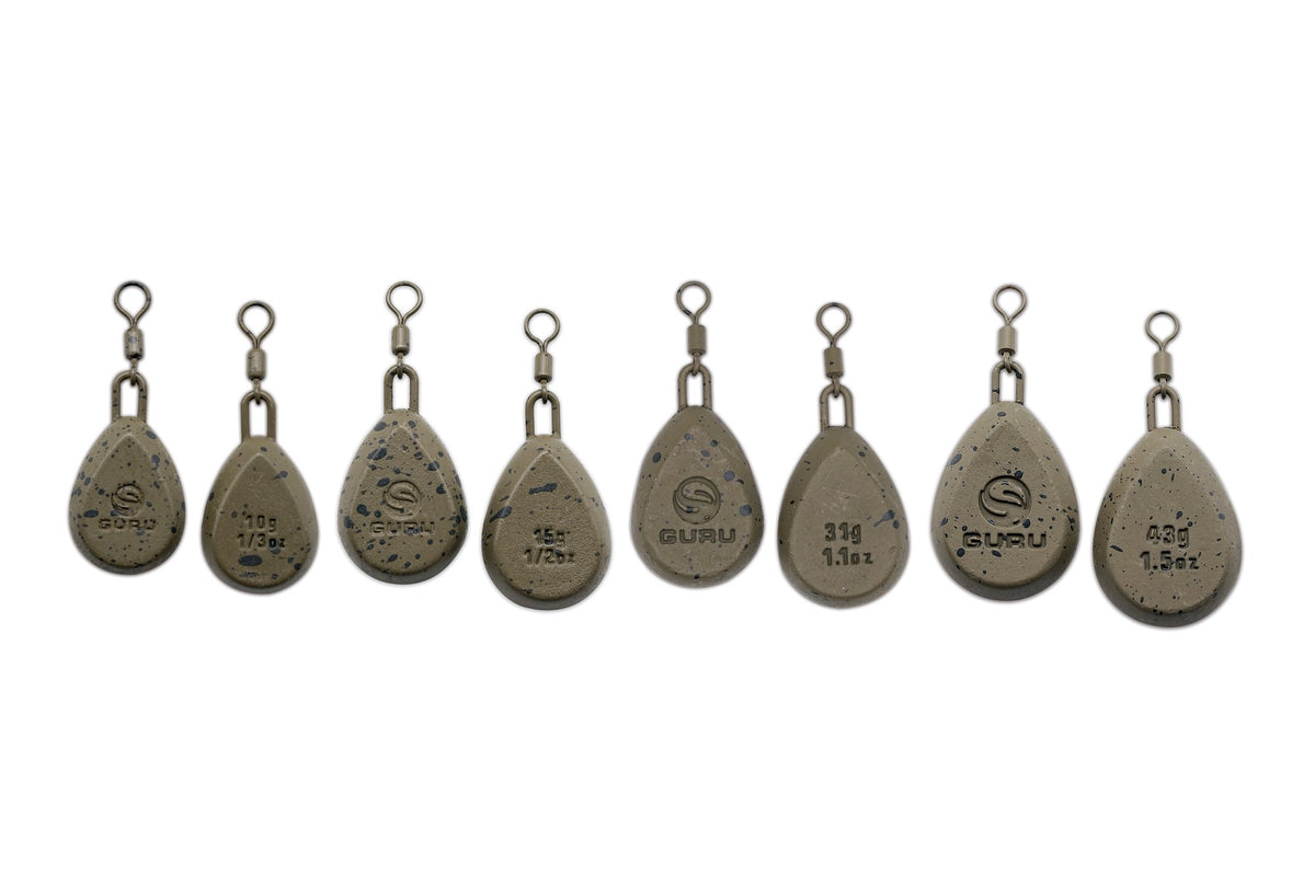 Tackle Guru Flat Pear Bomb Fishing Weights – Carp, Match & Coarse Fishing Leads  Copy title