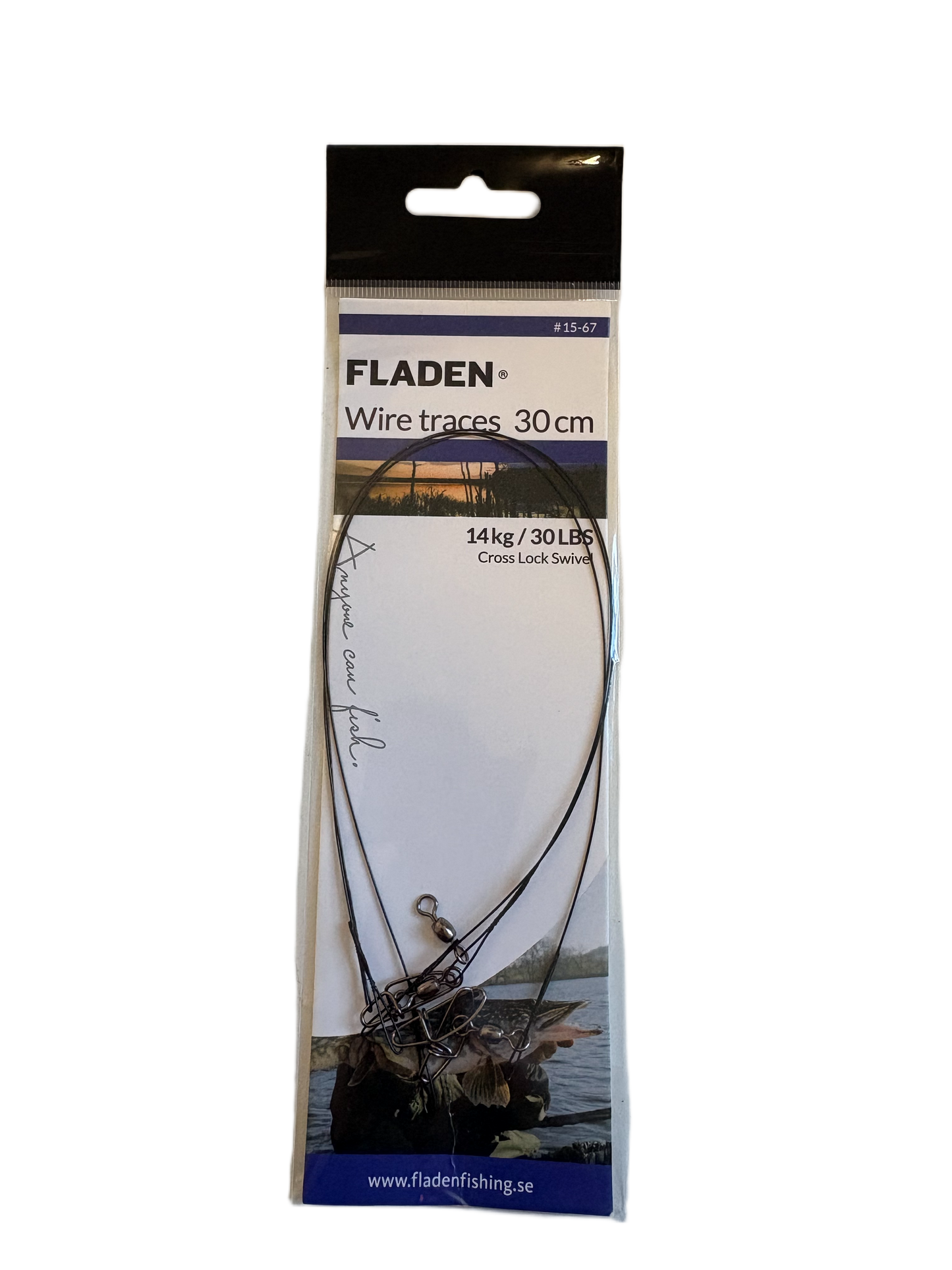 Fladen - 30cm Wire Traces 14kg with Cross Lock Clips 3pc